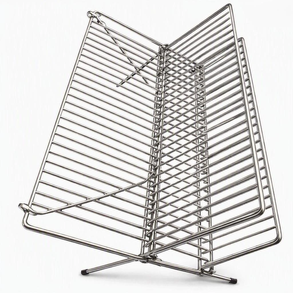 Foldable Stainless Steel Dish Drainer/Wall Shelf – 2 Levels - 49x35x27 cm – photo 2